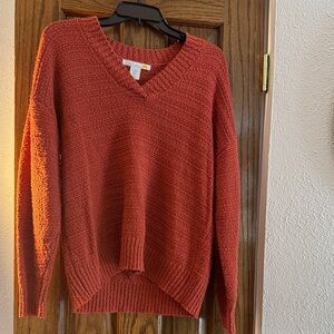 C&C California V-Neck Sweater in Rust